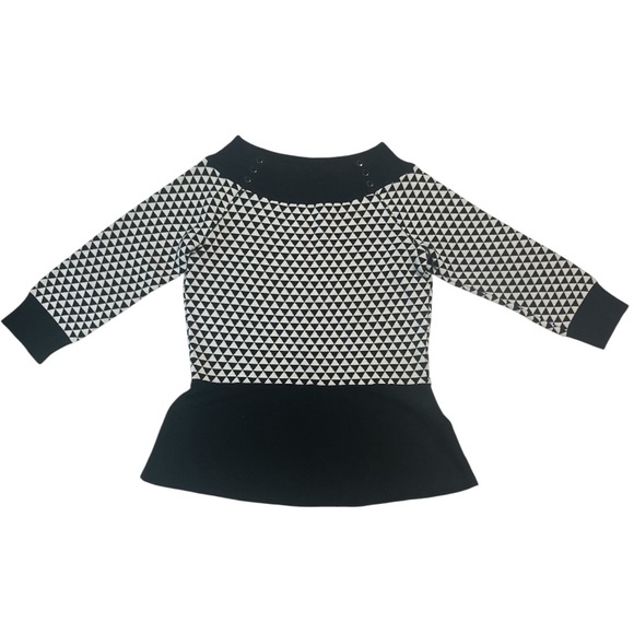 White House Black Market Sweaters - White House Black Market Black and White Geometric Sweater